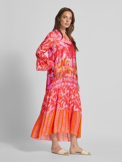 miss goodlife Tunikakleid aus Viskose mit V-Ausschnitt Pink 1