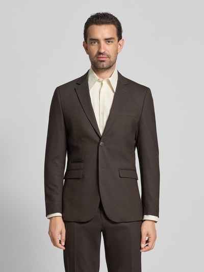 SELECTED HOMME Slim fit colbert met wol, model 'NEIL' Donkerbruin - 4