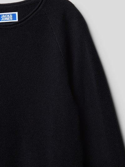 Jack & Jones Sweter z dzianiny z fakturowanym wzorem model ‘HILL’ Granatowy 2
