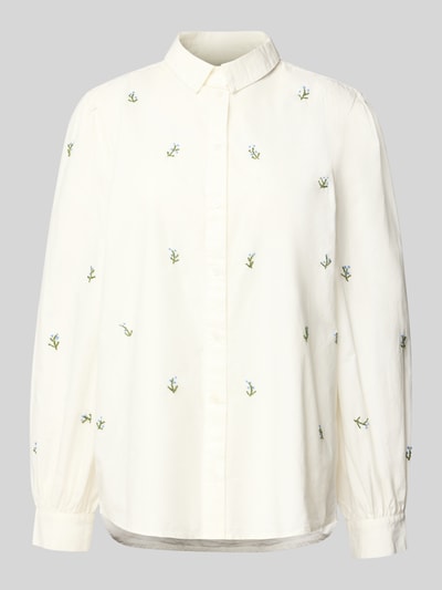 ICHI Regular Fit Bluse mit Stitchings Modell 'SANAZ' Weiss 2