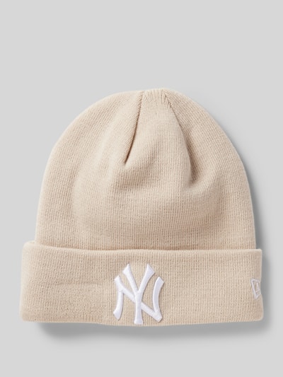 New Era Beanie met labeldetail Beige - 1