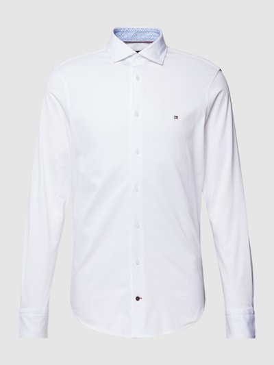 Tommy Hilfiger Tailored Slim Fit Business-Hemd mit Logo-Stitching Weiss 2