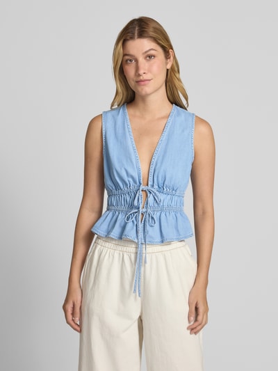 Mango Jeanstop mit Schnürverschluss Modell 'SIROS' Jeansblau 4