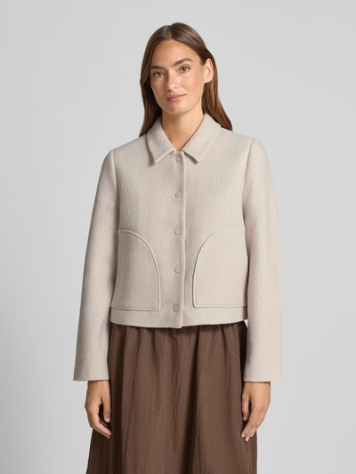 comma Regular Fit Blazer aus Viskose-Wolle-Mix Offwhite 4