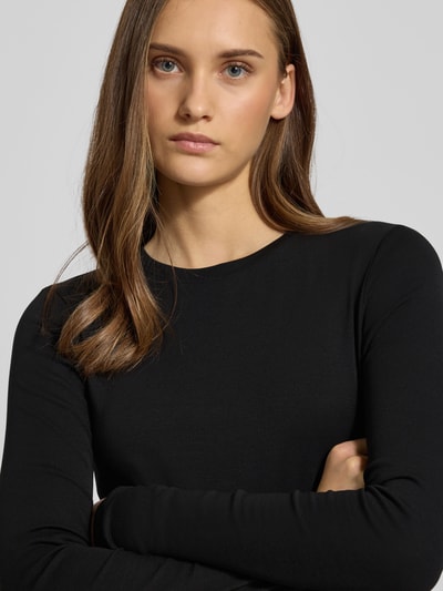 Only Bluzka z długim rękawem o kroju slim fit z mieszanki bawełny model ‘RILEY’ Czarny 3