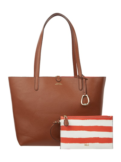 Lauren Ralph Lauren Wendeshopper aus Leder Cognac 7