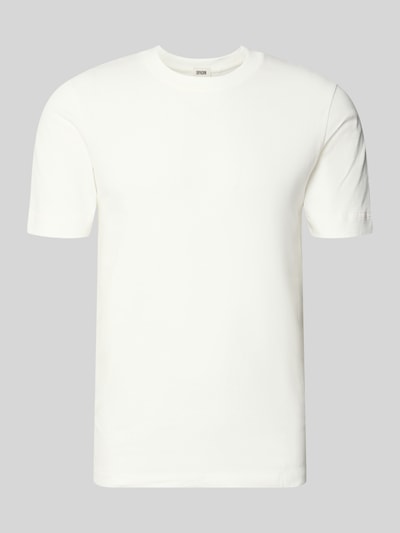 Produktfoto, T-Shirt mit Rundhalsausschnitt von Drykorn in Weiß aus reiner Baumwolle, Regular Fit, glatte Textur, Größe M, Rückenlänge 69 cm