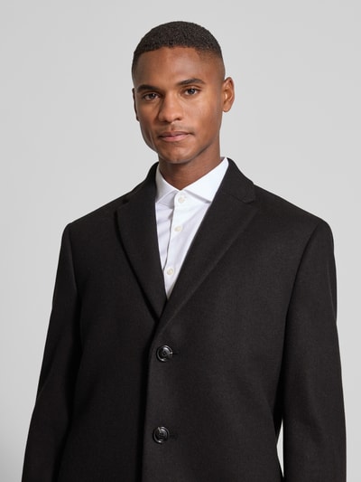 MCNEAL Lange jas van wolmix met reverskraag Zwart - 3