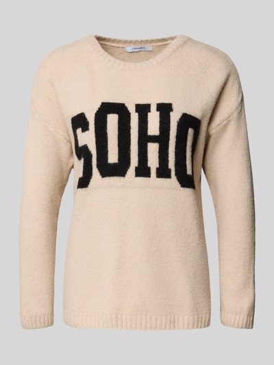 ZABAIONE Sweter z dzianiny z okrągłym dekoltem model ‘Cl44ara’ Beżowy 2
