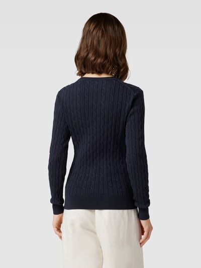 Gant Gebreide pullover met labeldetail Marineblauw - 5