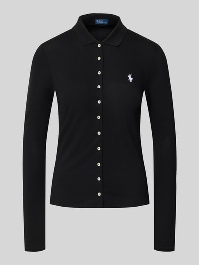 Polo Ralph Lauren Slim Fit Poloshirt mit Label-Stitching Black 2
