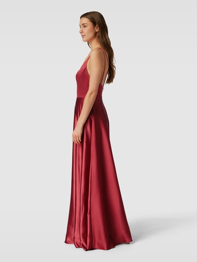 Luxuar Abendkleid mit Taillenpasse Rostrot 4