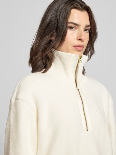 VARLEY Fleecepullover mit Stehkragen und Reißverschluss Modell 'roselle' Offwhite 3