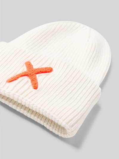 UNIO HAMBURG Mütze aus Schurwolle-Kaschmir-Mix mit Motiv-Stitching Offwhite 2