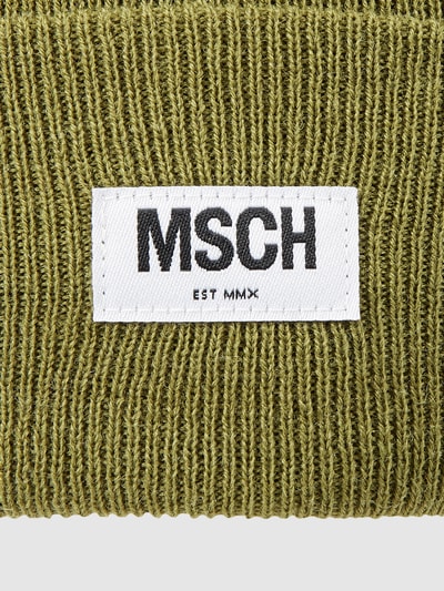 MSCH Copenhagen Czapka beanie z naszywką z logo model ‘Mojo’ Khaki 2