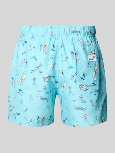 BOARDIES Badehose mit elastischem Bund Modell 'Sea Folk' Helltuerkis 3