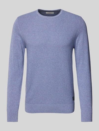 s.Oliver RED LABEL Regular Fit Strickpullover aus reiner Baumwolle mit Strukturmix Lavender 1