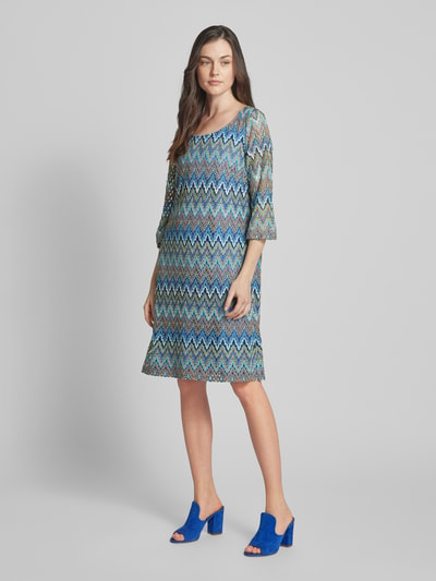 ROBE LÉGÈRE Knielanges Kleid mit Allover-Muster Aqua 1