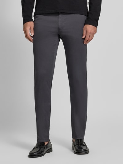 BOSS Orange Chinosy o kroju slim fit z mieszanka bawełny model 'Chino Slim 2' Granatowy 4