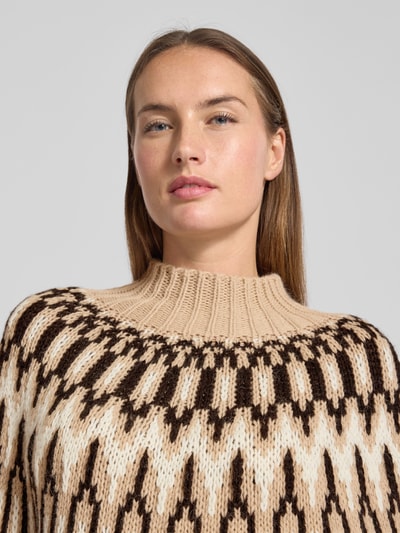 Drykorn Sweter z dzianiny z prążkowanymi wykończeniami Piaskowy 3