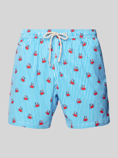 MC2 Saint Barth Zwembroek met all-over motiefprint, model 'COMFORT LIGHT' Marineblauw - 1