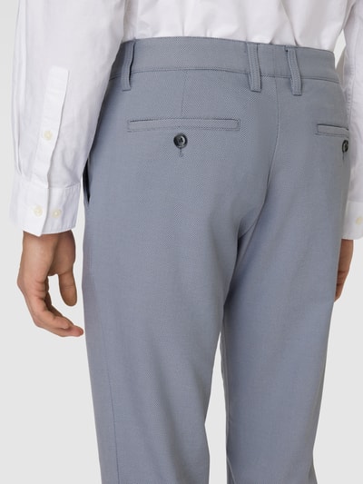 Christian Berg Men Regular fit broek met viscose en structuurmotief Rookblauw - 3