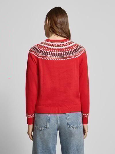 s.Oliver RED LABEL Shaped fit gebreide pullover van puur katoen Rood - 5