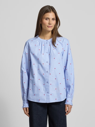 Oui overhemdblouse met knoopsluiting Bleu - 4