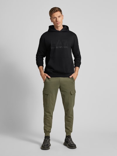 EA7 Emporio Armani Hoodie met labelprint Zwart - 1