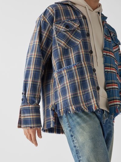 Greg Lauren Freizeithemd mit Karomuster Türkis 6