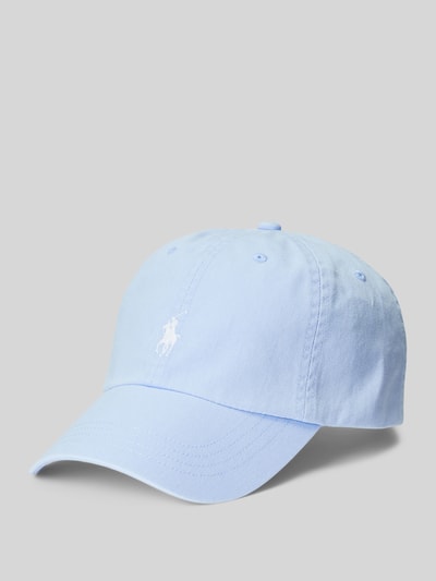 Produktfoto, Basecap aus reiner Baumwolle von Polo Ralph Lauren in Hellblau, unifarben, eingesticktes Logo, strukturierte Webware, verstellbarer Riegel