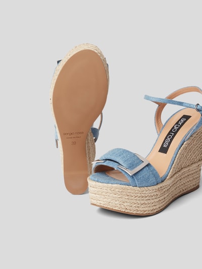 Sergio Rossi Wedges mit Brand-Detail Hellblau 4