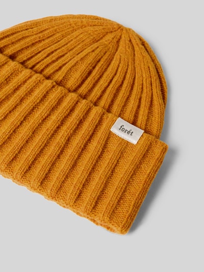 Forét Mütze aus Lammwolle mit Label-Patch GELB 2