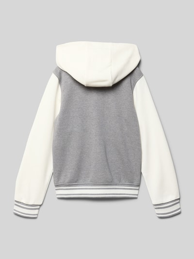 s.Oliver RED LABEL Regular Fit Sweatjacke im College-Stil Mittelgrau Melange 3