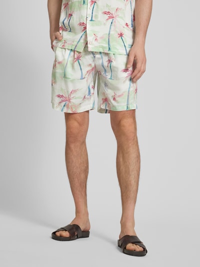 Scotch & Soda Bermuda van een mix van lyocell en linnen, model 'Twilt' Wit - 4