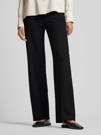 Marc Cain Regular fit stoffen broek met persplooien Zwart - 4