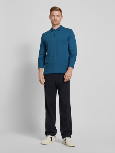 Christian Berg Men Poloshirt met korte ritssluiting Petrol - 1