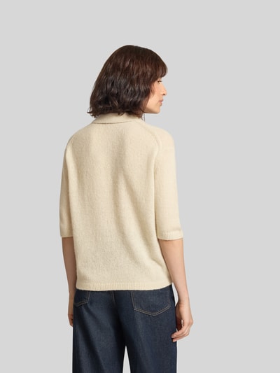 Luisa Cerano Strickpullover aus Baumwoll-Kaschmir-Mix mit Ziersteinbesatz Sand 5