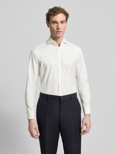 Jake*s Regular Fit Businesshemd aus Twill Ecru 4