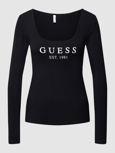 Guess Longsleeve mit U-Ausschnitt Modell 'CARRIE' Black 2