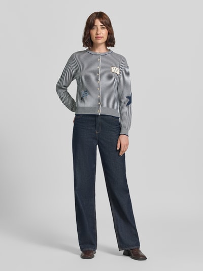 Weekend Max Mara Regular Fit Strickjacke aus Baumwoll-Mix Modell 'TEIERA' Dunkelblau 1