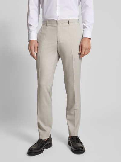 HUGO Regular Fit Bundfaltenhose mit Gesäßtaschen Modell 'Hesten' Stein 4