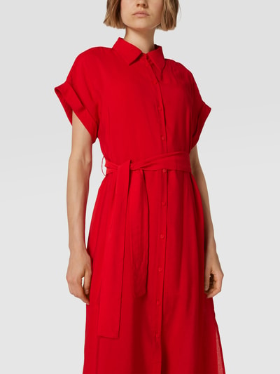 Mango Hemdblusenkleid mit Allover-Muster Modell 'Pampa' Rot 3