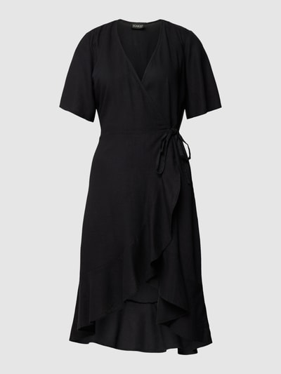 Soaked in Luxury Knielanges Kleid in Wickel-Optik Modell 'Rosaline' Black 2