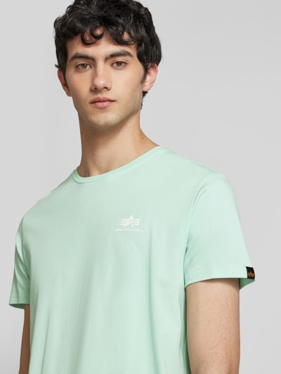 Alpha Industries T-shirt z nadrukiem z logo Miętowy 3