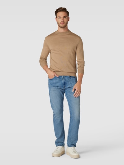 JOOP! Collection Sweter z dzianiny z okrągłym dekoltem model ‘Davide’ Camel 1