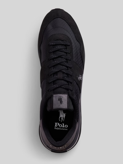 Produktfoto, Low Top Sneaker aus echtem Leder von Polo Ralph Lauren, efekt: jednolity kolor, zaokrąglony nosek, płaska podeszwa, wyprofilowana podeszwa, wytłaczane logo, wyhaftowane logo, naszywka z logo, wiązanie, wykończenie: siateczka i welur, naturalna skóra