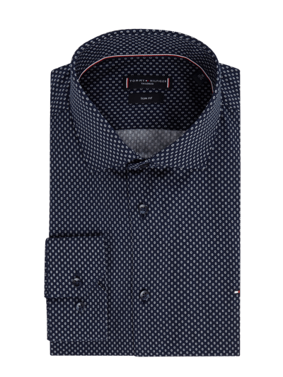 Tommy Hilfiger Tailored Slim Fit Business-Hemd aus Baumwolle Marine 2