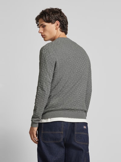 Only & Sons Gebreide pullover met structuurmotief, model 'KALLE' Lichtgrijs - 5