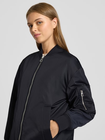 Marc O'Polo Comfort fit lange jas in bomberstijl Marineblauw - 3